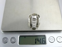 Vintage Storck Signed Artisan Sterling Silver Bar Top Ring 925 14.6g Size 5.5