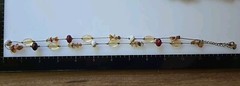 LC Liz Claiborne Or Lauren Conrad Goldtone Acrylic Bead Polished Stone Necklace