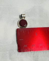 Red Gemstone Pendant From Mexico 925 Silver 3/4 Inches Long 1/2 Inch Wide ￼￼