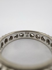 Vtg 18k White Gold 1.10ct Diamond Eternity Wedding Stackable Band Ring Sz 5.25