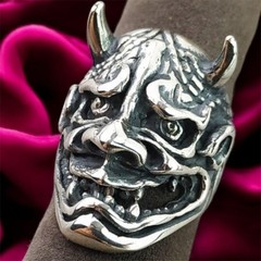 Ring Devil Silver 925 Jewelry Men’s Gothic Mask Sterling Satyr Custom Made Rare