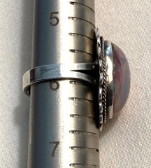 Vintage Mexico FCP 925 Sterling Silver Simulated Fire Opal Ring Size 6