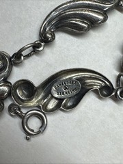 Vintage Danecraft Art Deco Chain Necklace 15 1/2 In Sterling Silver