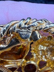 Vintage Rhinestone Brooch Orange Domed Fall Autumn