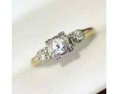 Art Deco Style Vintage Round Cut Lab Created Diamond 14K Gold FN Engagement Ring