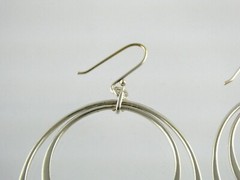 BR Banana Republic Sterling Silver Double Circle Hook Earrings 925 7.8g 2.25 In