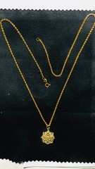 Signed Michael Anthony 14K Gold Two Tone Floral Pendant 18” Rope Chain 3.3g