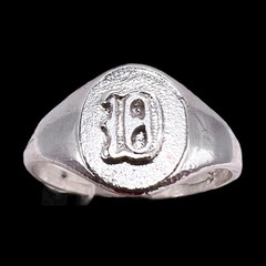 Vintage Initial Letter D Signet 925 Sterling Silver Baby Child Pinky Ring Size 3