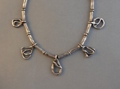 Vintage Sterling Silver Modernist Necklace – 17″ 110 grams Signed GC
