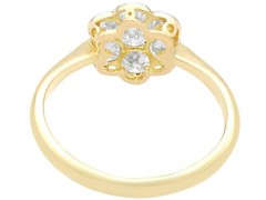Antique 1.05Ct Diamond and 18k Yellow Gold Cluster Ring Circa 1930