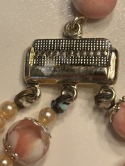 Vtg Japan Multi-Strand Necklace Clip Earrings Set Beaded Gold Toned Both Stamped