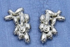 Signed Givenchy EARRINGS New York Paris Clear Crystal Rhinestone Hinged Clip On