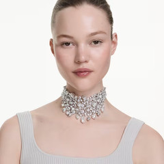 Swarovski Constella necklace Round cut, white, rhodium plated