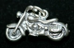 Vintage Sterling Silver 3D Biker Classic Motorcycle Charm Freedom Adventure 925