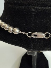 Vintage FAS 925 STERLING SILVER Beaded Ball Necklace 14 g 16″