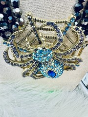 HEIDI DAUS! “Entangled Elegance” A Spider* Spinning It’s Web Necklace/Earring’s