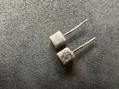 0.69g Vintage Sterling Silver 925 Small Square Stud Earrings Minimalist M