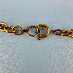 Vintage Art Deco Necklace Fringe Chain Gold Tone Etruscan Revival Statement
