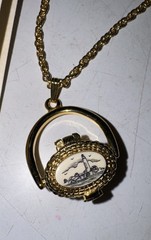 Nantucket Basket 12 Inch Gold Plated Necklace BostonHarbor Lighthouse W/penny!