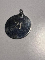 Vintage Sterling Silver Happy Birthday 21 Charm AJC Co Birthday Pendant 2.4g