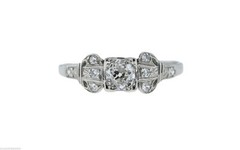 Antique Estate Art Deco Platinum 0.66ct Diamond Engagement Ring Size 8.5 EGL USA
