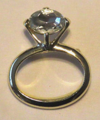 Gold-Tone 2″x1.5″ Clear Rhinestone Engagement Ring Brooch Pin