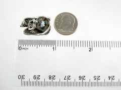 Vintage Unmarked Sterling Silver Angel Holding Opal in Resin Pendant 6.5g .75 In