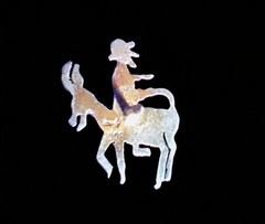 Vtg 800 Silver Nasreddin Hodja Riding Donkey Backwards 800 Silver Tie Clasp EUC