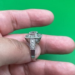 Art Deco 925 CZ Style Statement Ring Size 7 Vintage