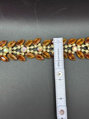 VTG Juliana Style Topaz Amber Rhinestone 5 Link Bracelet 7″ Mid Century Unsigned