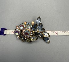 JULIANA D&E Book Piece AB Aurora Borealis Scooped Rhinestone Brooch Ref 1171 Vtg