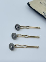 Krementz Larter shirt Bodkin studs Mother of pearl and seed pearl center