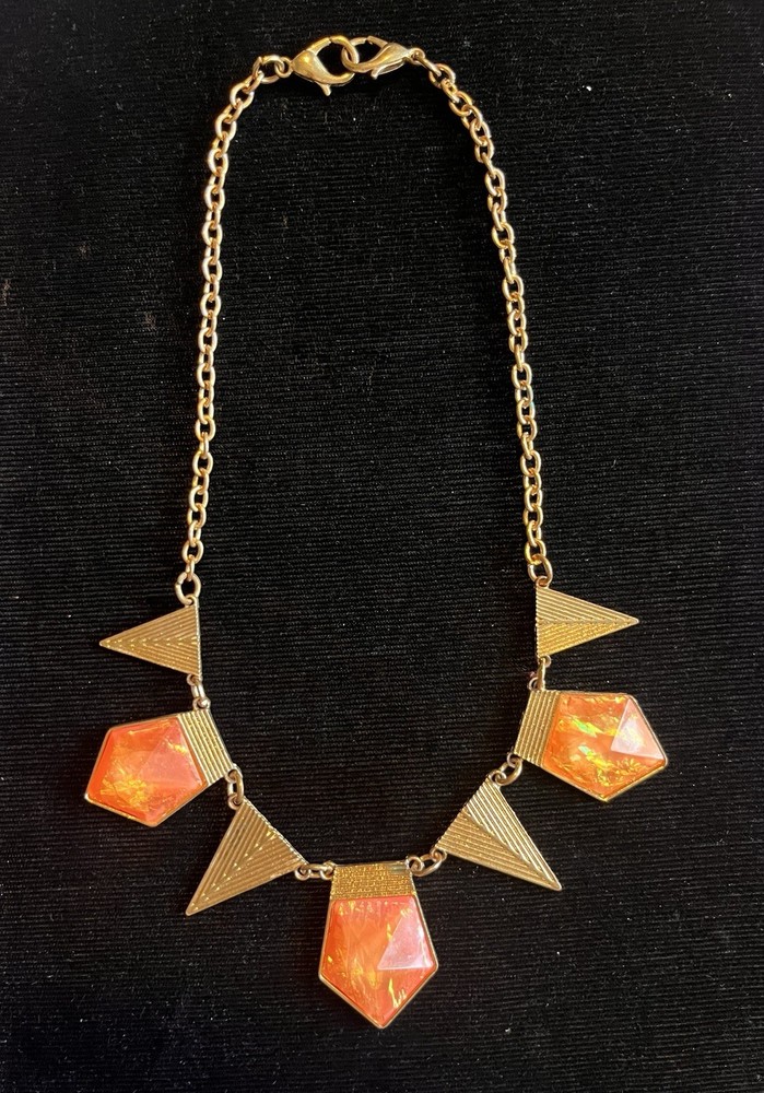 Vintage Bold Iridescent Geometric statement chocker