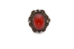 Vintage Sterling Silver 925 Carnelian Ring Size 7.75