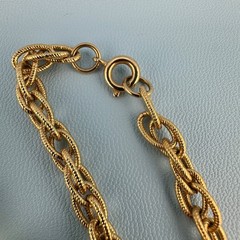 Vintage Necklace Gold Tone Chain Yellow Acrylic Station Beads Flapper Opera 60″