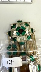 Vintage Art Deco Czech Emerald Cut Rhinestone Factory Prototype Brass 1930s