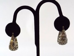 Jezlaine Sterling Silver Pierced Hoop Leverback Earrings 925 Curled Hoops 10.6g