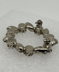 Vintage Smoky Gray Clear Prong-Set Rhinestone Wreath Brooch Silver-Tone Unsigned