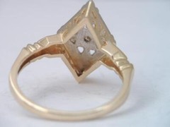 VINTAGE SOLID 14K GOLD & DIAMOND RING sz 4 3/4