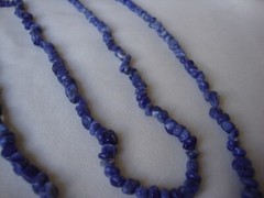 VINTAGE 1970s HANDMADE POLISHED LAPIS IRREGULAR BEADS 35″ ENDLESS NECKLACE