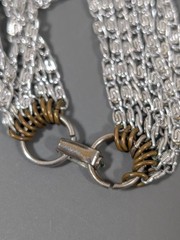 Vintage Silver Tone 7 Chain Choker Necklace Byzantine Classic MCM 15.5 in