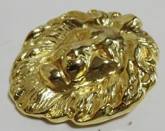 Large 1 5/8″ Vintage Leo Lion Lion’s Head Gold Plated Brooch Pin Ann Klein