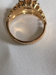 Vintage Costume Faux Gold Ruby Diamond Ring Size 10