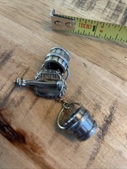 VINTAGE RARE SIGNED ZENTALL BROOCH WISHING WELL TWO BUCKETS/PAILS THAT DANGLE