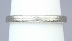 Fab Antique Art Deco Platinum Palladium 2.5mm Floral Wedding Band Ring 1921 6.75