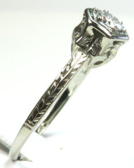 Antique Art Deco Diamond Belais Engagement 17K White Gold Ring Size 6 UK-L1/2