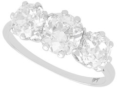 Antique 3.00Ct Diamond and Platinum Trilogy Ring Circa 1915