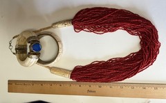 VINTAGE BRACELET INDIA BANGLE HORN BONE BRASS GEM – 2 Braclets & Beaded Necklace