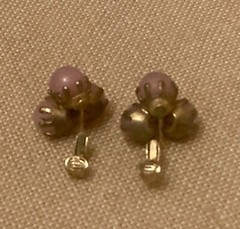 Vintage VOGUE JLRY Pink Lucite Earrings Clip On Retro Signed