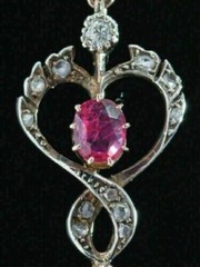 Pendant 14K Rose Gold Plated 18 Free Cable Chain Pear & Oval Lab Created Ruby